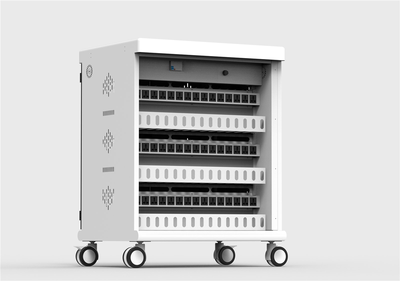 EP45-A 45-Bay AC Chromebook & Laptop Charging Cart, view 3