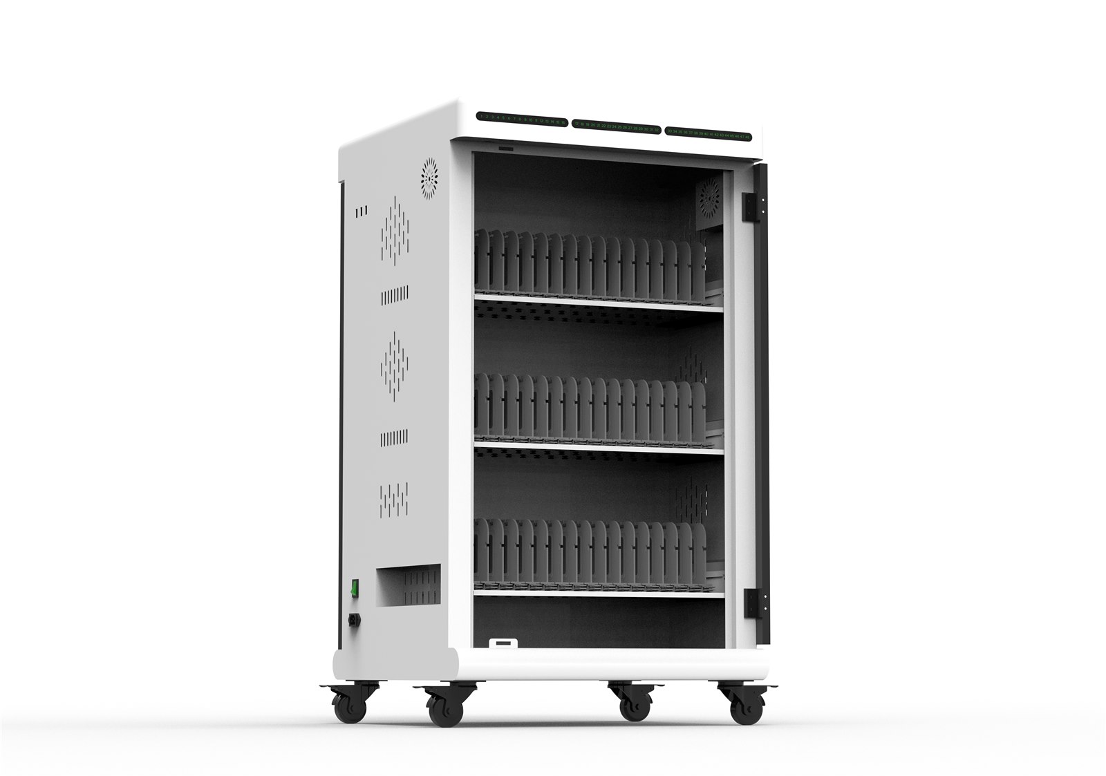 EN48 48-Port USB Tablet Charging Cart, view 1