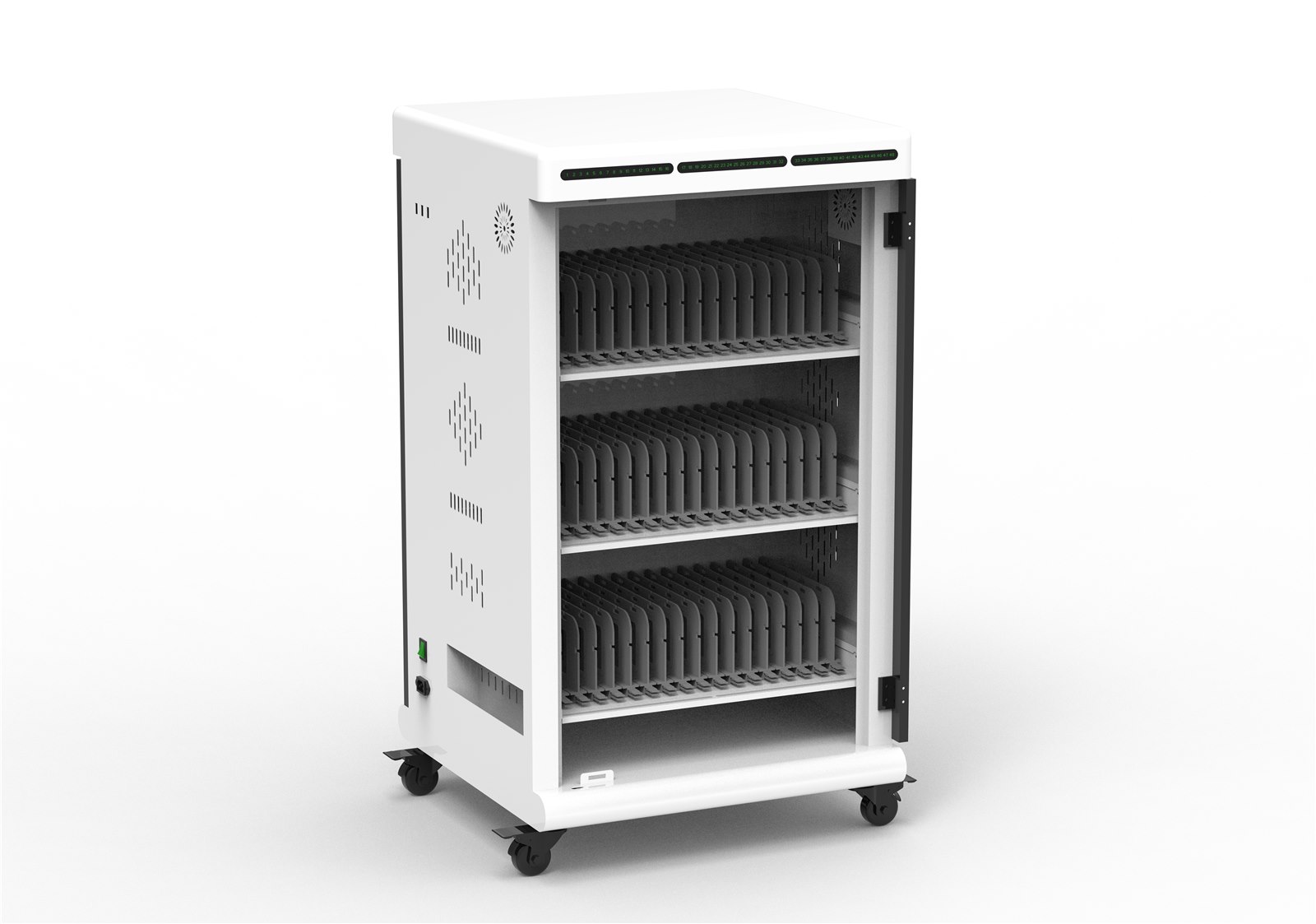 EN48 48-Port USB Tablet Charging Cart, view 2